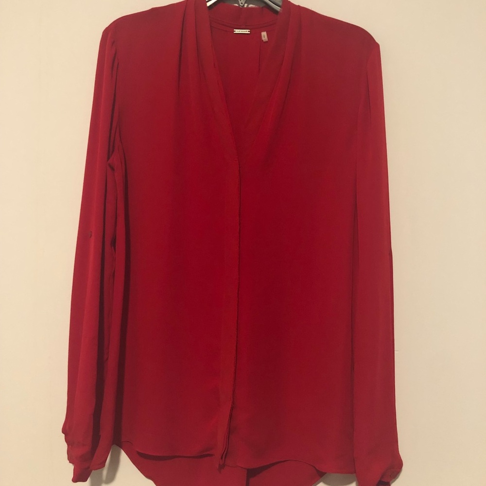 Elie Tahari Red Silk Blouse